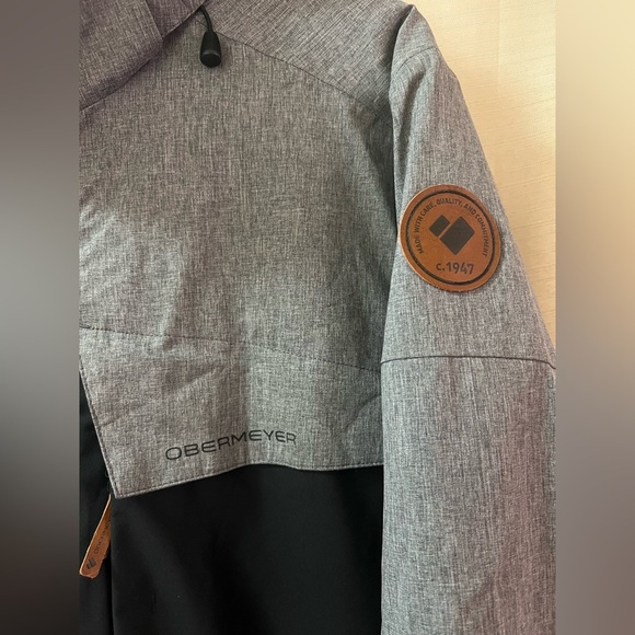 Obermeyer Men's Charcoal and Black Ski Jacket Multiple Pockets size medium - Picture 6 of 10